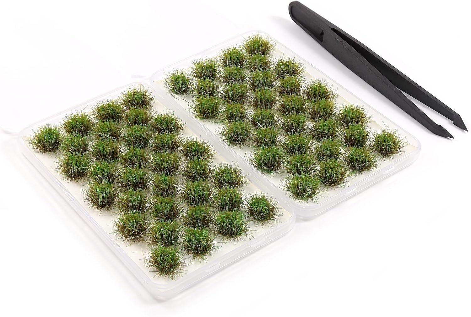 208 Pcs Static Grass Model Grass Tufts Railway Artificial Grass Miniature Grass Tuft Terrain Kit for DIY Model Terrain Scenery Railway Fairy Garden Diorama Scenery(Green, Small)