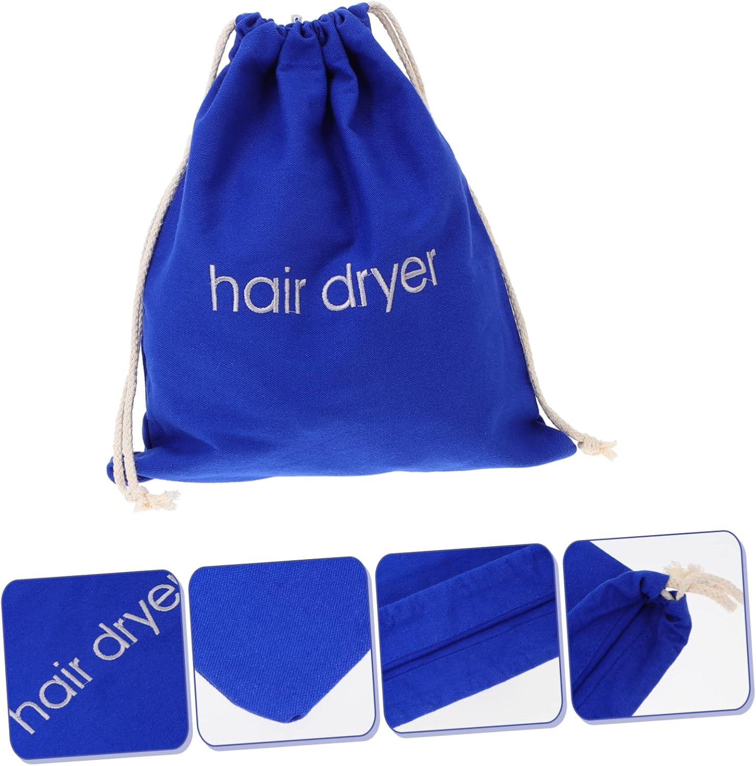 LOLIPPYY Canvas Tote Bag for Hair Dryer Storage Reusable Travel Pouch Easy Zipper Closure Wall Mountable Dustproof Hair Dryer Container image number 6