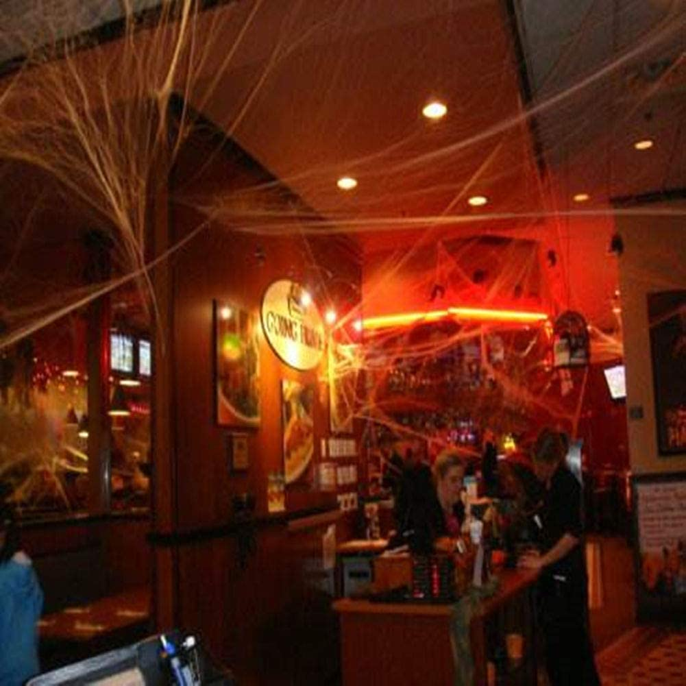 CHICIEVE Halloween Spider Webs Stretchable Spider Webs Halloween Decorations Spider Webs,Enough to Cover 1000 Square Feet (300G Spider Web) image number 6