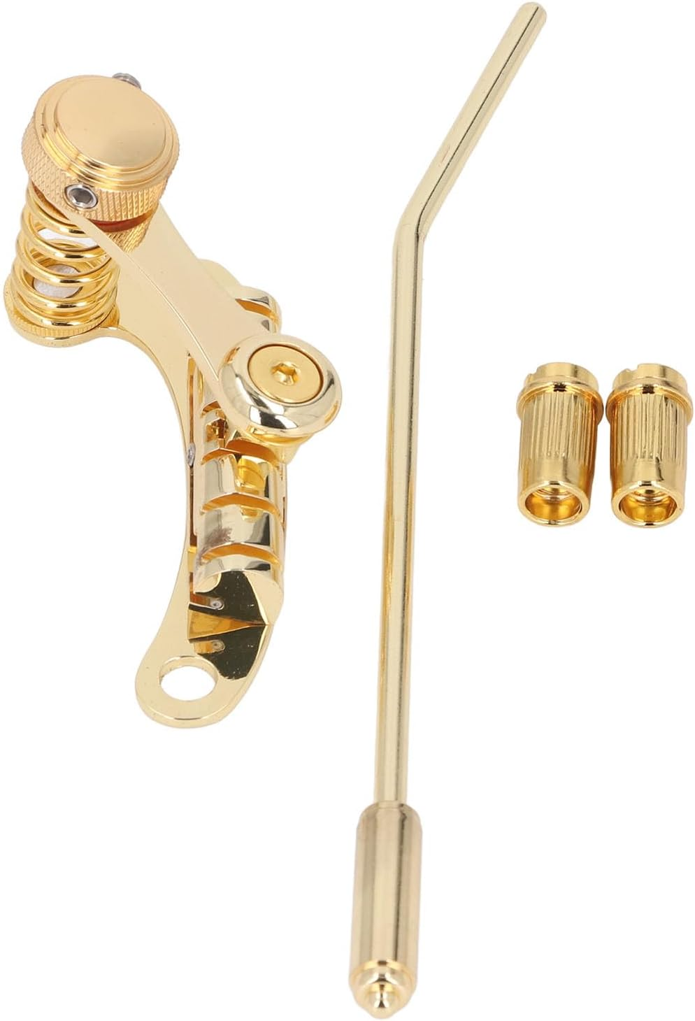 Guitar Tailpiece Tremolo, Flat Top Body Tremolo Unit Vibrato Bridge, Gold Aluminum Alloy Bar Guitar Tremolo Replacement for SG LP Style Flat Top Electric Guitar Parts image number 4