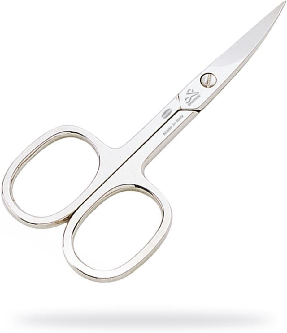 Classica 3.5 Inch Fully Left Hand Curved Traditional Carbon Steel Nickel Plated Nail Scissors