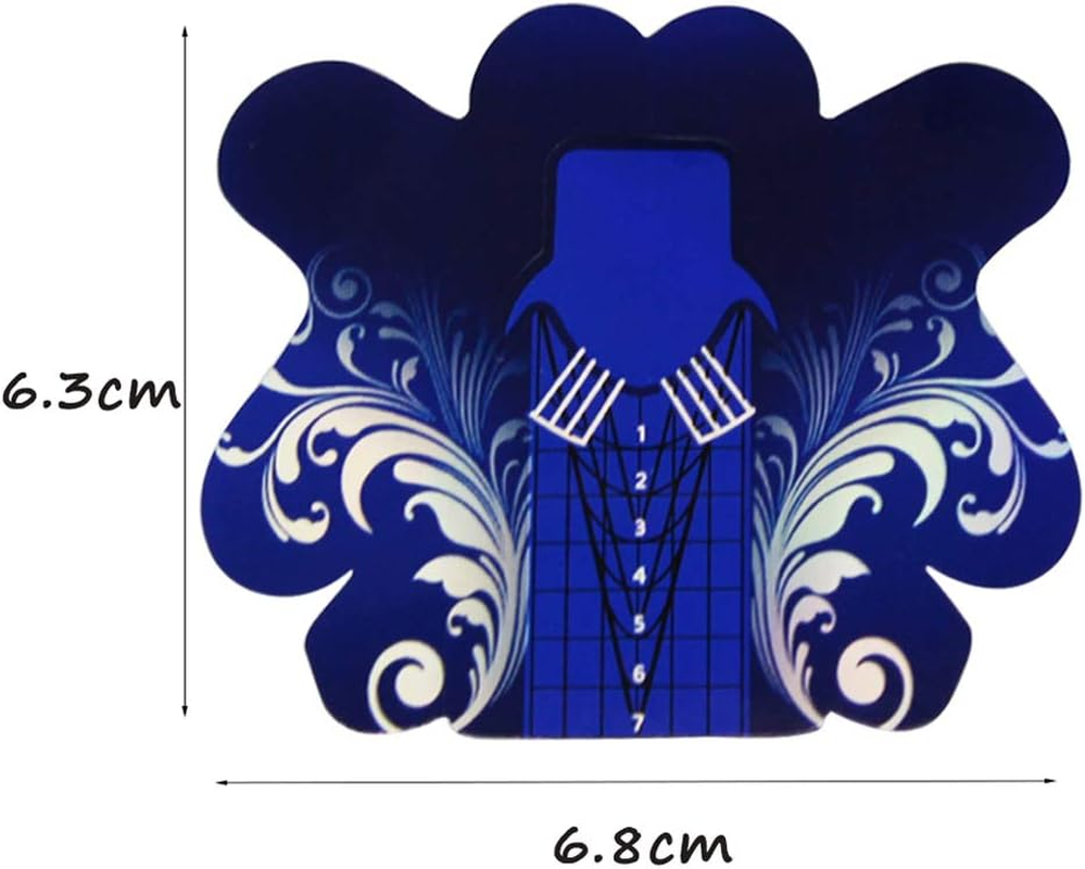 Fingerangel 100PCS Stiletto Nail Tips Laser Blue Nail Forms Gel Polish Extension Forms Acrylic Tips Nail Art Decoration DIY Nail Gel Curl image number 3