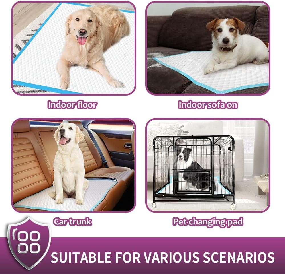 100Count Puppy Pads with Adhesive Strip Fixation , 60*60Cm Large Toilet Training Pads , Instant Absorbent and 6 Layers Leak Proof Design, Pee Disposable and Durable Pads for Dogs, Fast Drying Mat image number 6