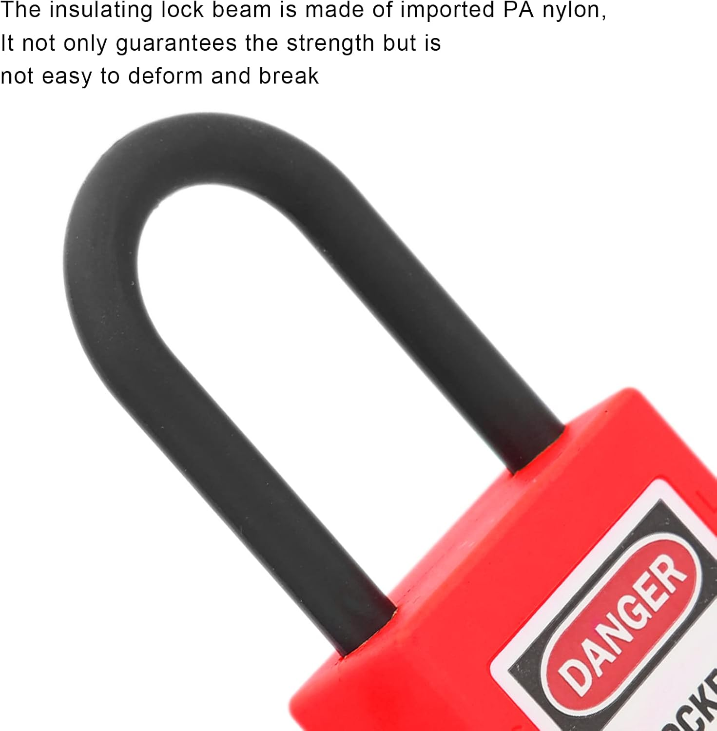 Lockout Tagout Locks, 10Pcs Safety Padlocks, Multipurpose Industrial Lock Out Tag Out Padlocks Set for Electric, Hydraulic or Pneumatic Locking Applications, Chemicals, Industrial Use(Red)