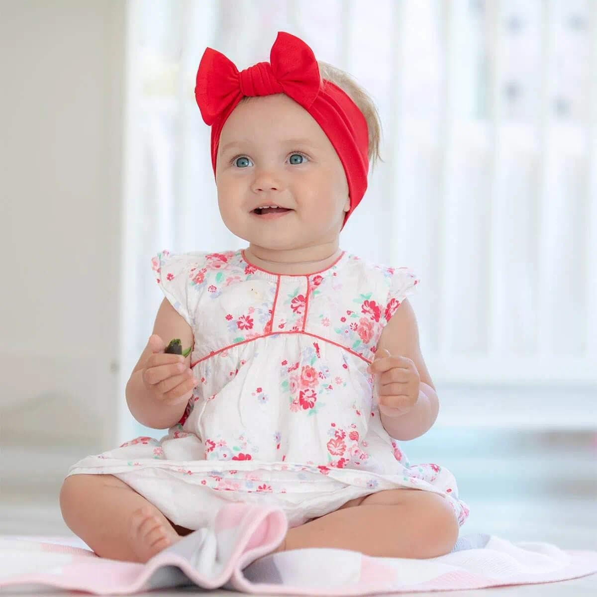 Cotton Infant Headbands with Bow Design - Handmade Baby Hair Bands for Everyday & Special Occasions image number 2