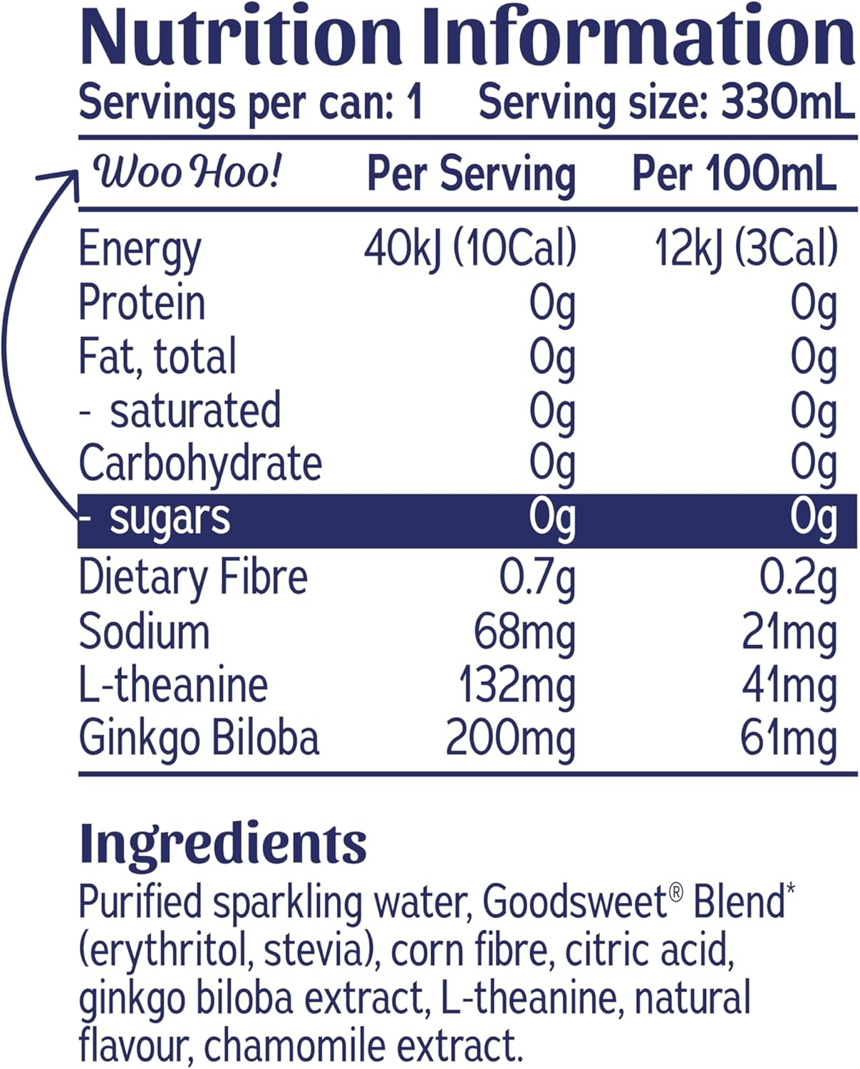 Nexba Nootropics &ndash; Calm &ndash; Blueberry &ndash; All Natural Sugar Free &ndash; 24 X 330Ml Cans image number 1