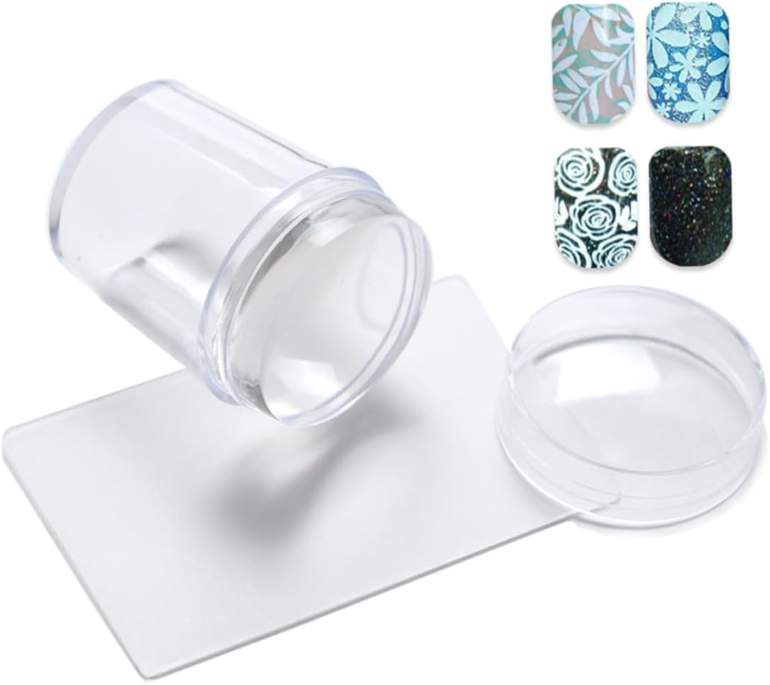 1Set Nail Art Jelly Stamper with Scrapers Set Transparent Soft Clear Nail Stamping Kit Manicure Print DIY Nail Art Tool Clear Nail Art Stamper Nail Art Stamper Set for Salon or Home Use image number 6
