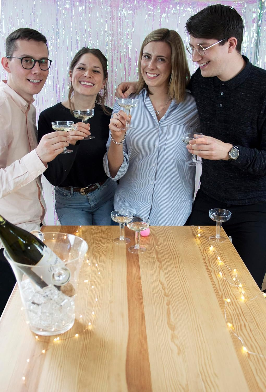 Talking Tables Prosecco Adult Drinking Includes Glasses & Ping Pong Balls | Games for Bachelorette Party, Girls Night, Birthday, Bridal Shower, NYE, Cham, 12 Glasses, Pink (Prose-Pong) image number 6