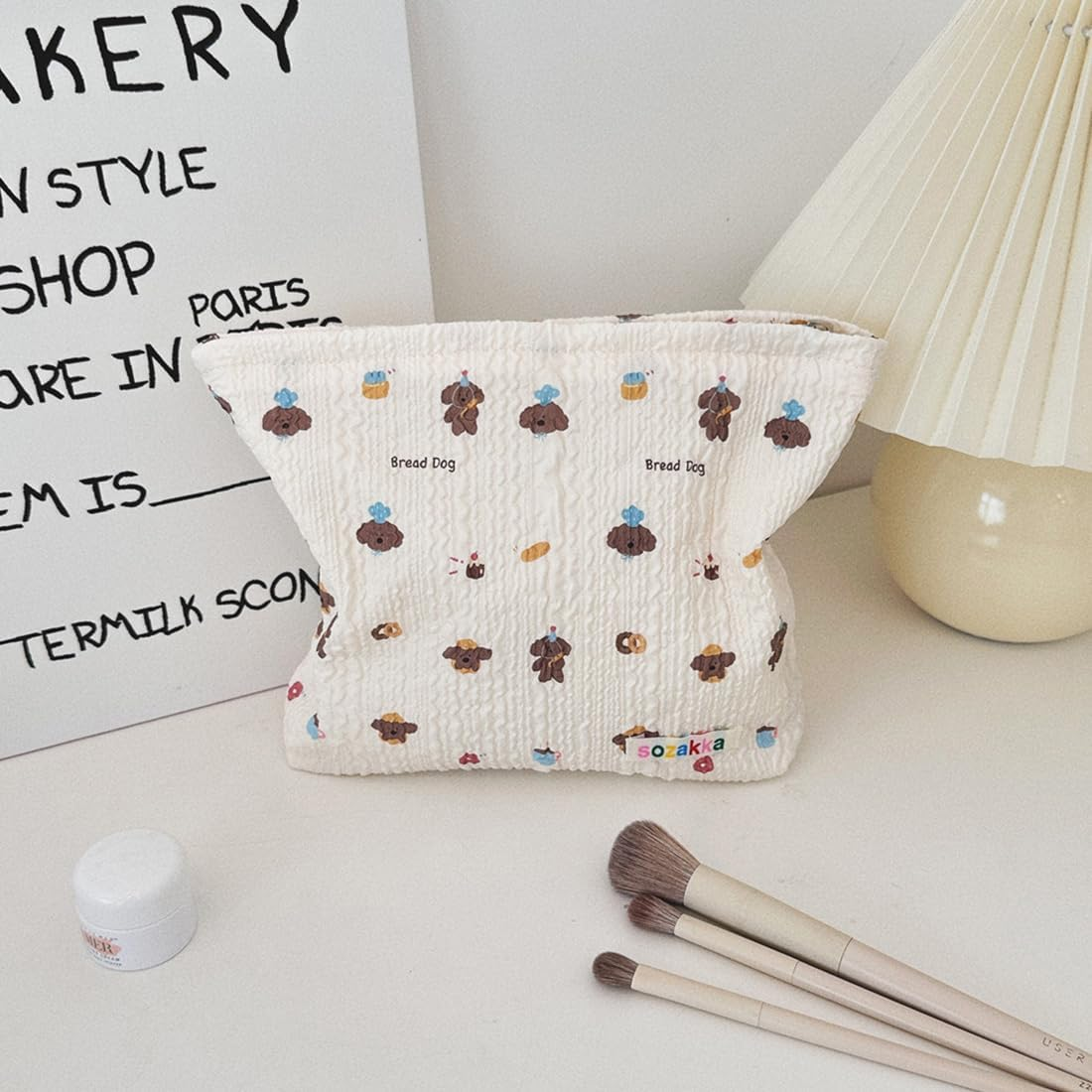 CATOR Cosmetic Bag Women'S Small Make up Bag Makeup Bag Toiletry Bag Travel with Zip for Women Girls (Dog Model) image number 2