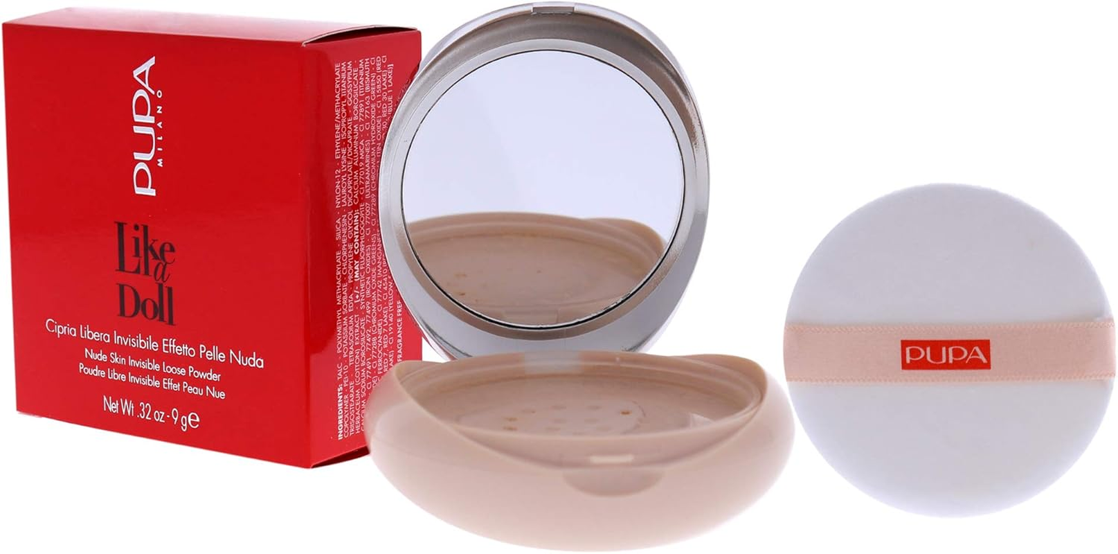 Pupa Milano like a Doll Invisible Loose Powder, Natural Beige, 0.09 G - Light Beige image number 3
