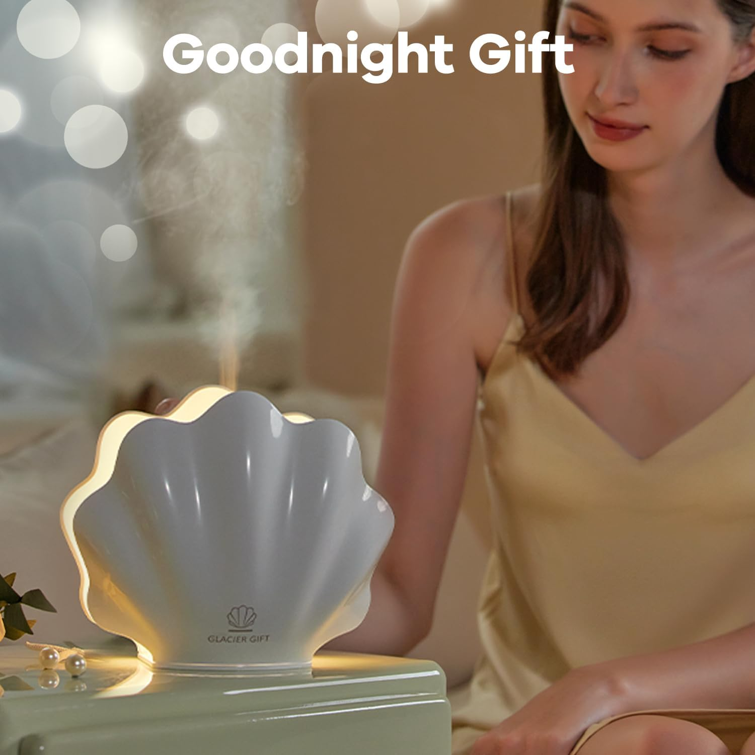 Essential Oil Diffuser 260ML, Aroma Diffuser with Remote Control Humidifier with 7 Colors LED Night Light for Bedroom Home Relaxation (White) - Black image number 3