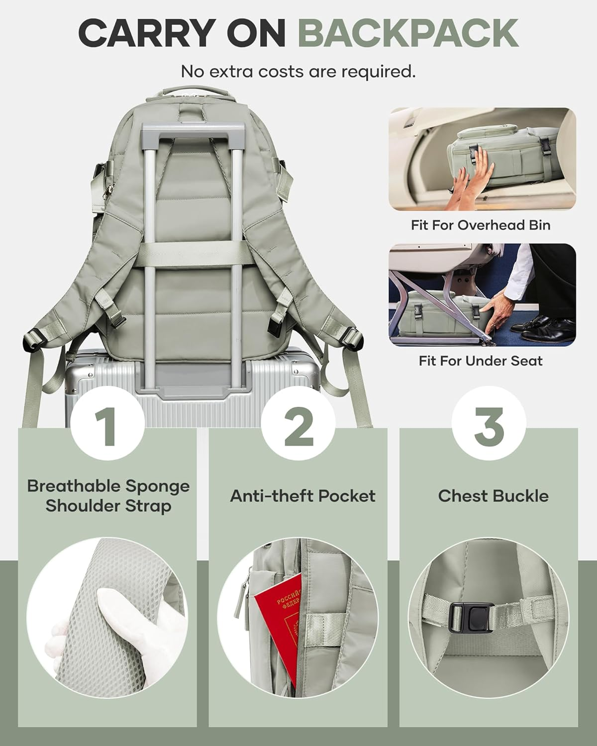 Coofay Vacuum Backpack Travel with Pump