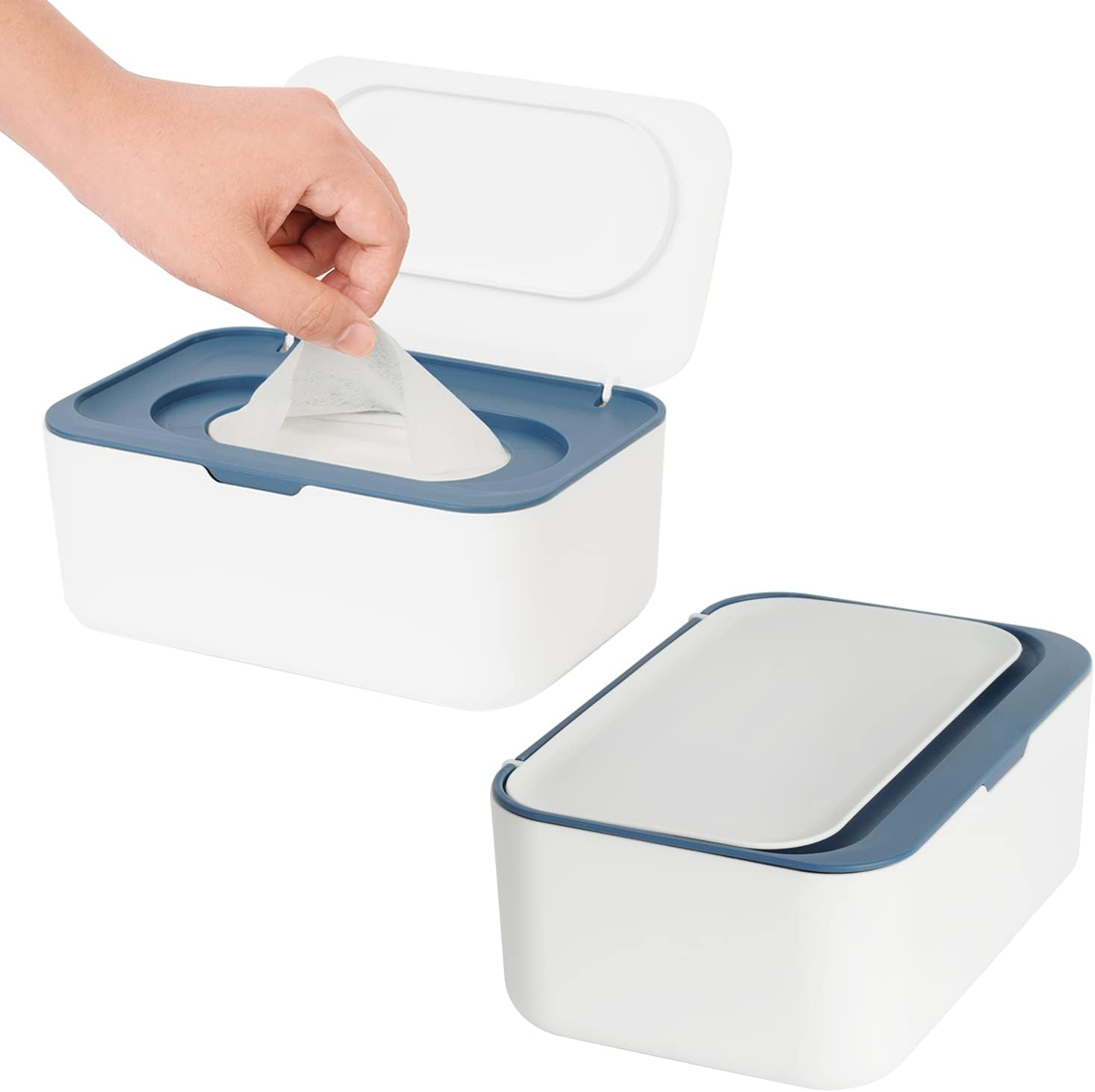 Seposeve Wipes Dispenser, Wipe Holder for Baby & Adult, Refillable Wipe Container, Keeps Wipes Fresh, One-Handed Operation. Non-Slip, Easy Open/Close Wipes Pouch Case, Grey, 0.25 Kilograms