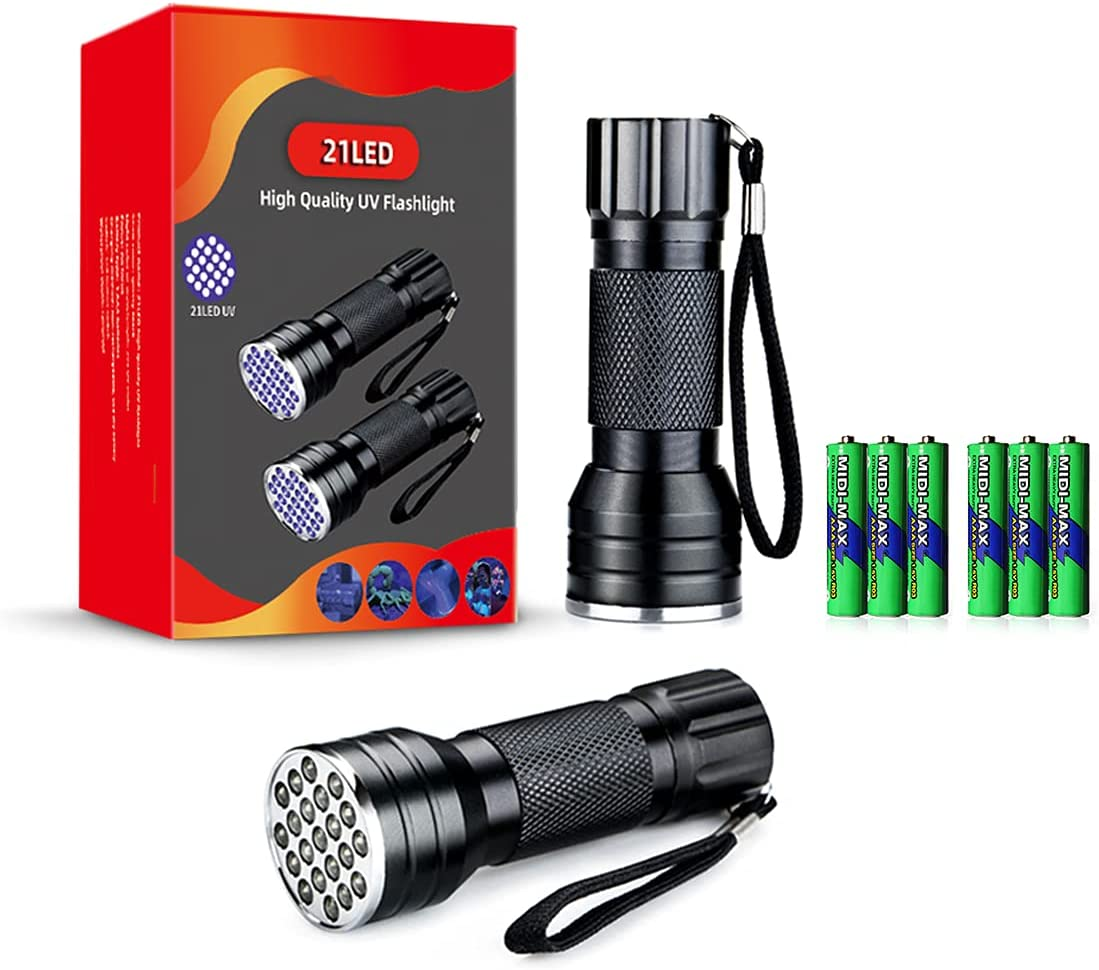 Black Light Flashlight,21 LED Lamp Beads UV Flash Light,Suitable for Pet Urine,Uv Light Detector for Liquid Stains (2 Black Light) image number 3