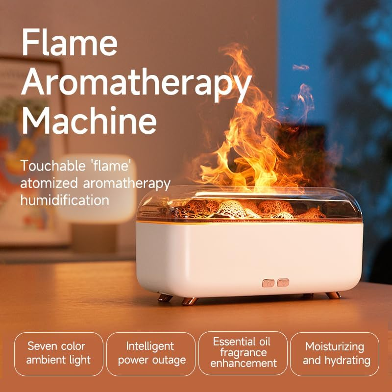 Colorful Flame Essential Oil Diffuser, Mist Humidifier, Aroma Diffuser with Timing Auto-Off, 300Ml Aromatherapy Diffuser for Large Room with 7 Colors Night Light (Black) image number 3