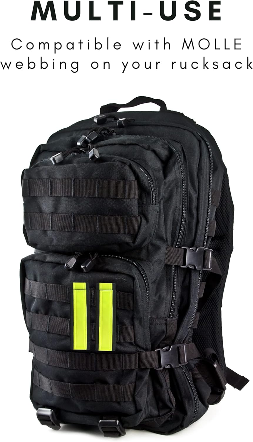 Vincita Reflective Bands - Highly Visible Safety Reflective Bands for Cycling, Walking, Running, and Hiking - Suitable with Molle Webbing on Backpack (Pair of 2) image number 1