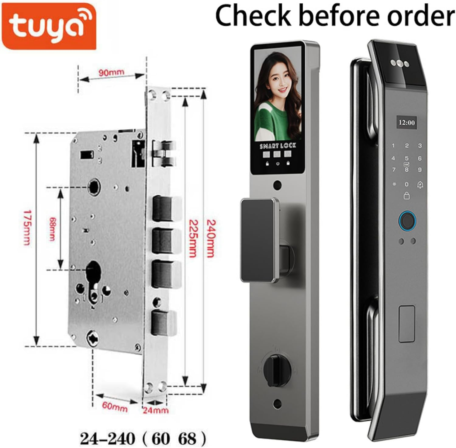 Smart Door Lock with Facial Recognition, App & Code Access, Auto Lock, Fingerprint & Keyless Entry &ndash; Smart Lock Digital Door Lock for Home Security, Smart Locks for Front Door