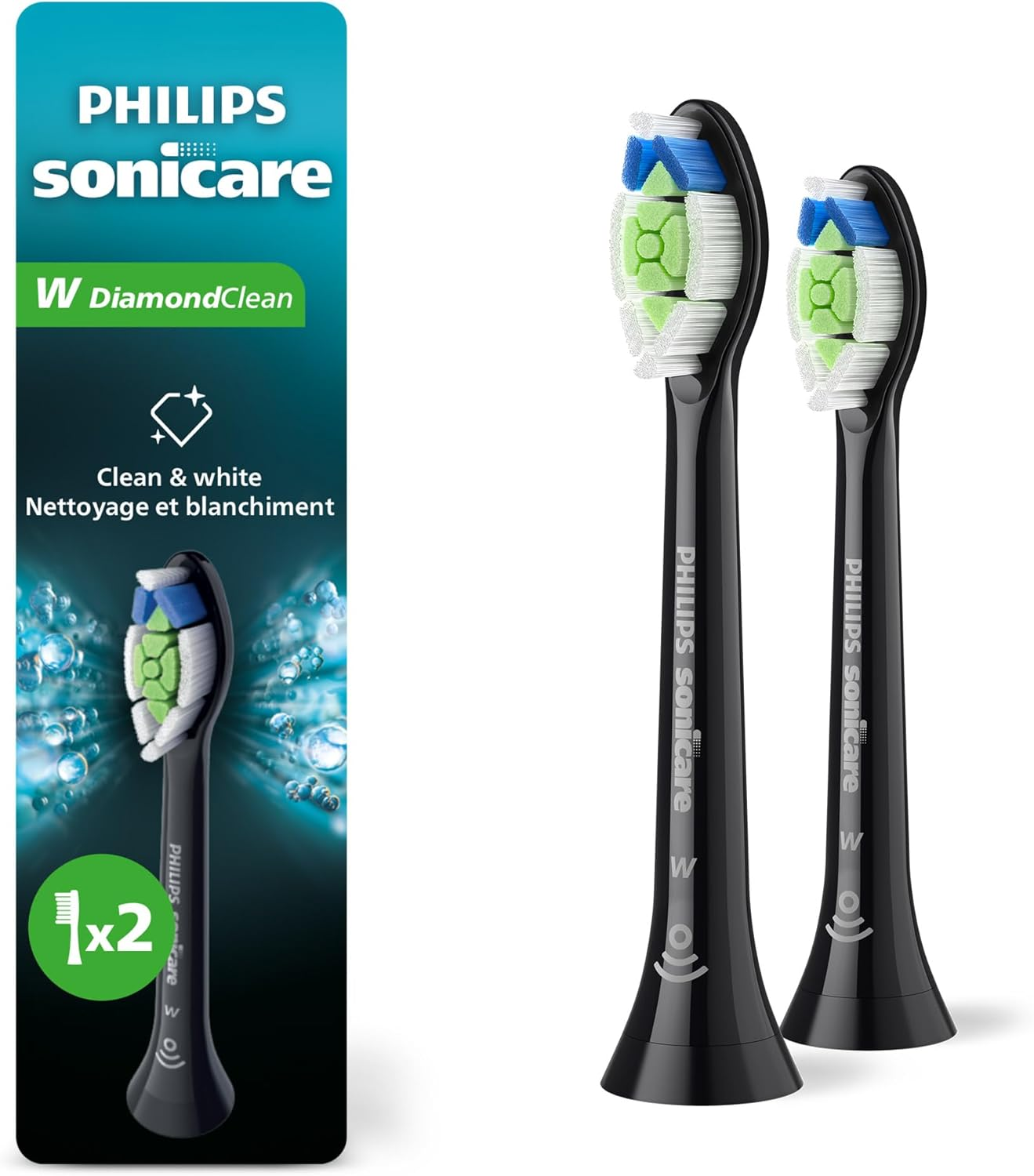 Genuine Philips Sonicare Diamondclean Replacement Toothbrush Heads, HX6062/95, Brushsync Technology, Black 2 Pk image number 7