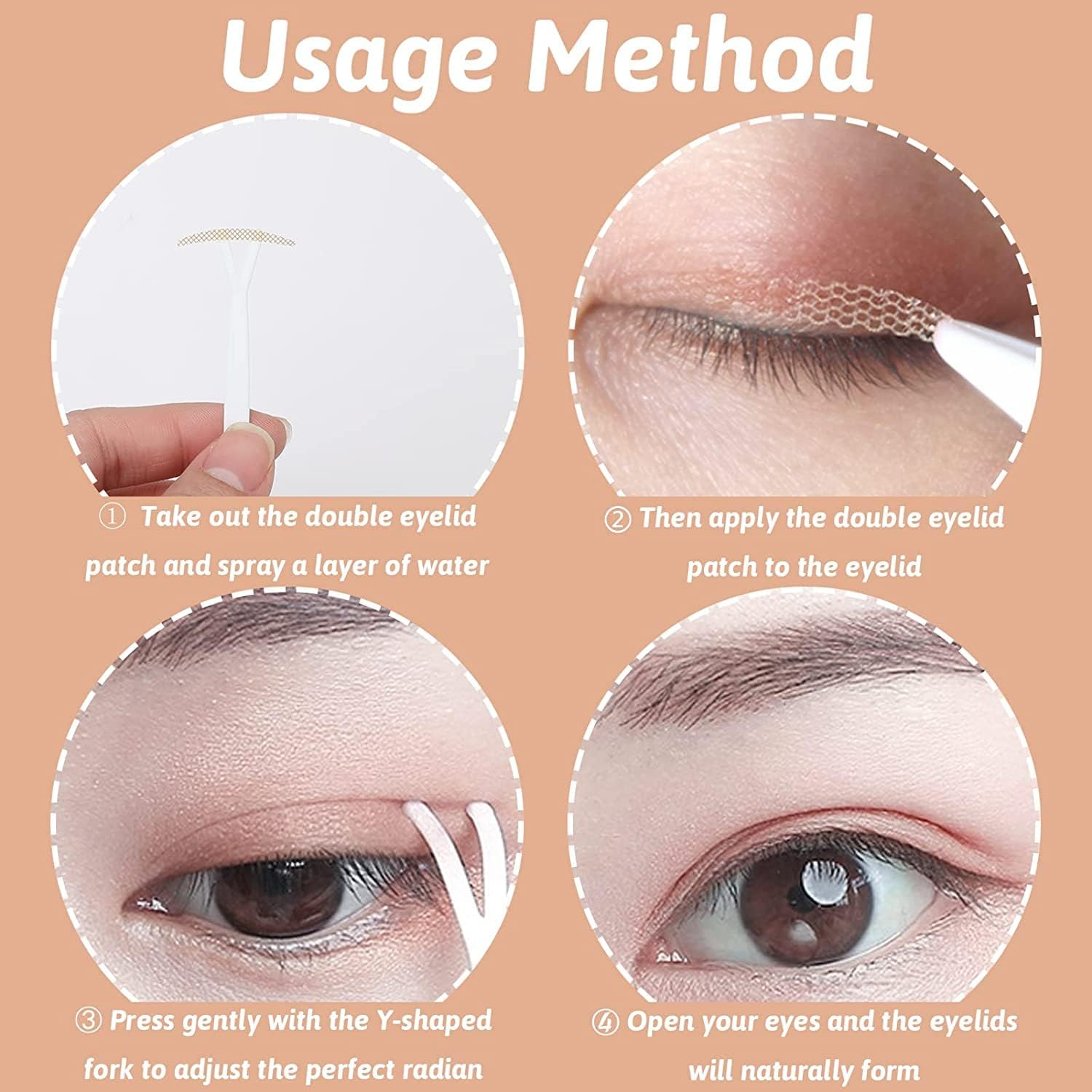 Invisible Eyelid Tape, Eyelid Lifter Strips,800 PCS/400 Pairs Self-Adhesive Double Eyelid Stickers for Hooded Uneven Droopy Mono-Eyelids, Big Eye Tools with Fork Rods & Tweezers image number 2