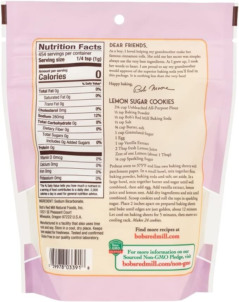 Bob'S Red Mill Bob`S Red Mill Pure Baking Soda Pouch 454G, 454 G