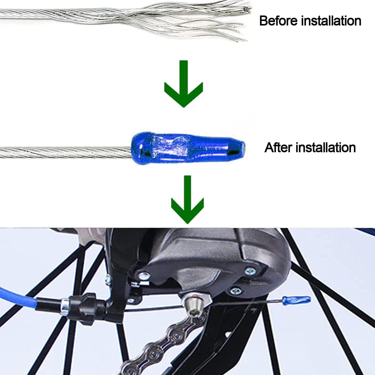 Bike Cable End Caps Bike Brake Cable End Tips, 56Pcs Bike Brake End Crimp Cable Caps,Cable End Crimp Bike Cable End Caps,Bike Cable End Crimp Bike Brake Cable Caps Bike Cable End Caps Bike Cable Crimp image number 3