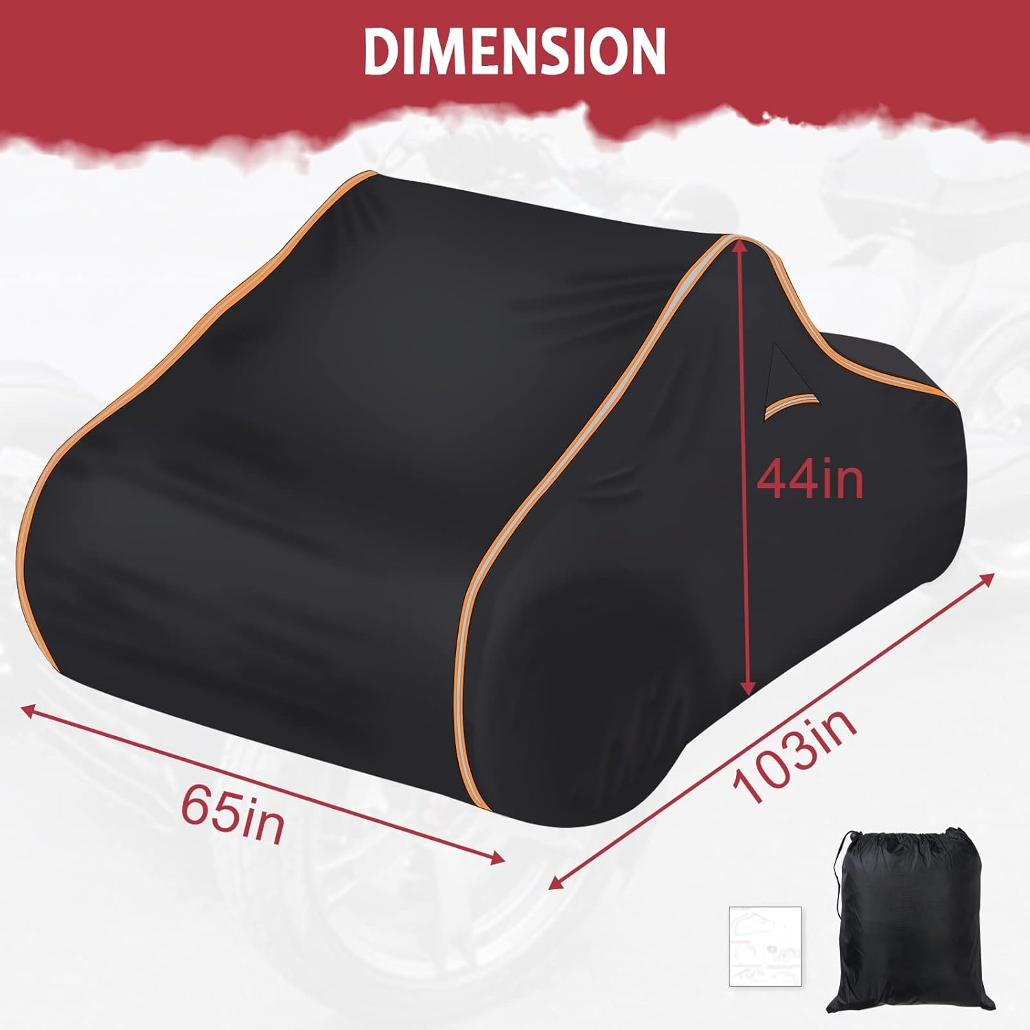 Starknightmt Ryker Cover Upgraded Waterproof Full Cover Compatible with Can-Am Ryker 900/600/Sport/Rally Edition Accessories Heavy-Duty 420D All Wealther Protection Covers image number 2