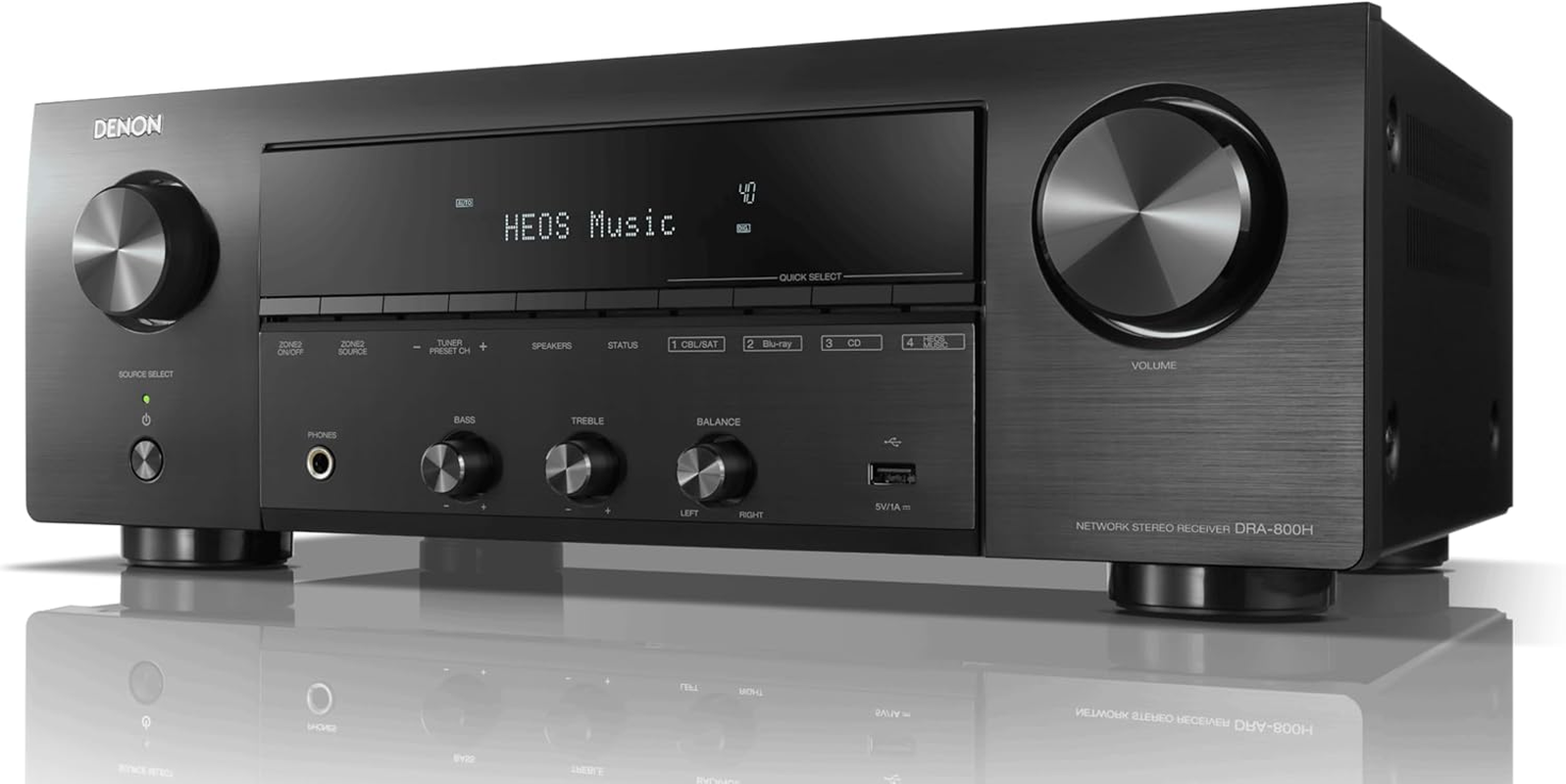 Denon DRA-800H 2-Channel Stereo Network Receiver for Home Theater | Hi-Fi Amplification | Connects to All Audio Sources | Latest HDCP 2.3 Processing with Arc Support | Compatible with Amazon Alexa