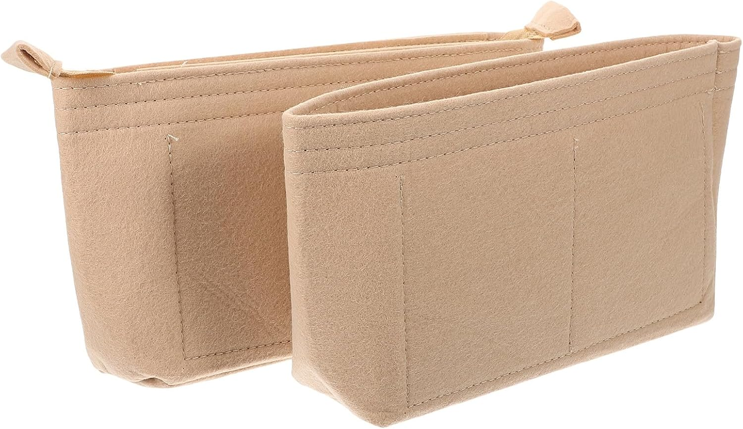 SUPVOX Felt Purse Organizer Inserts 2Pcs Lightweight Storage Liner Bags for Womens Handbag Tote Zippered and Open Top Compartments image number 5