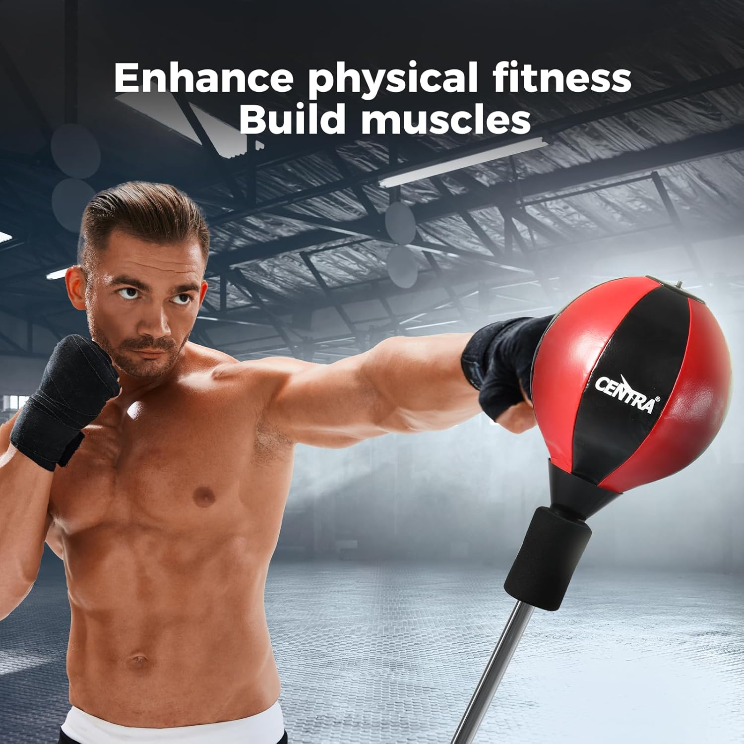 Centra Reflex Bag, Speed Boxing Ball, Freestanding Punching Bag with Stand Stress Ball, Height Adjustable for Adults, Perfect for Stress Relief/Fitness/Punch Home Gym Equipment, High-Speed Rebound image number 6