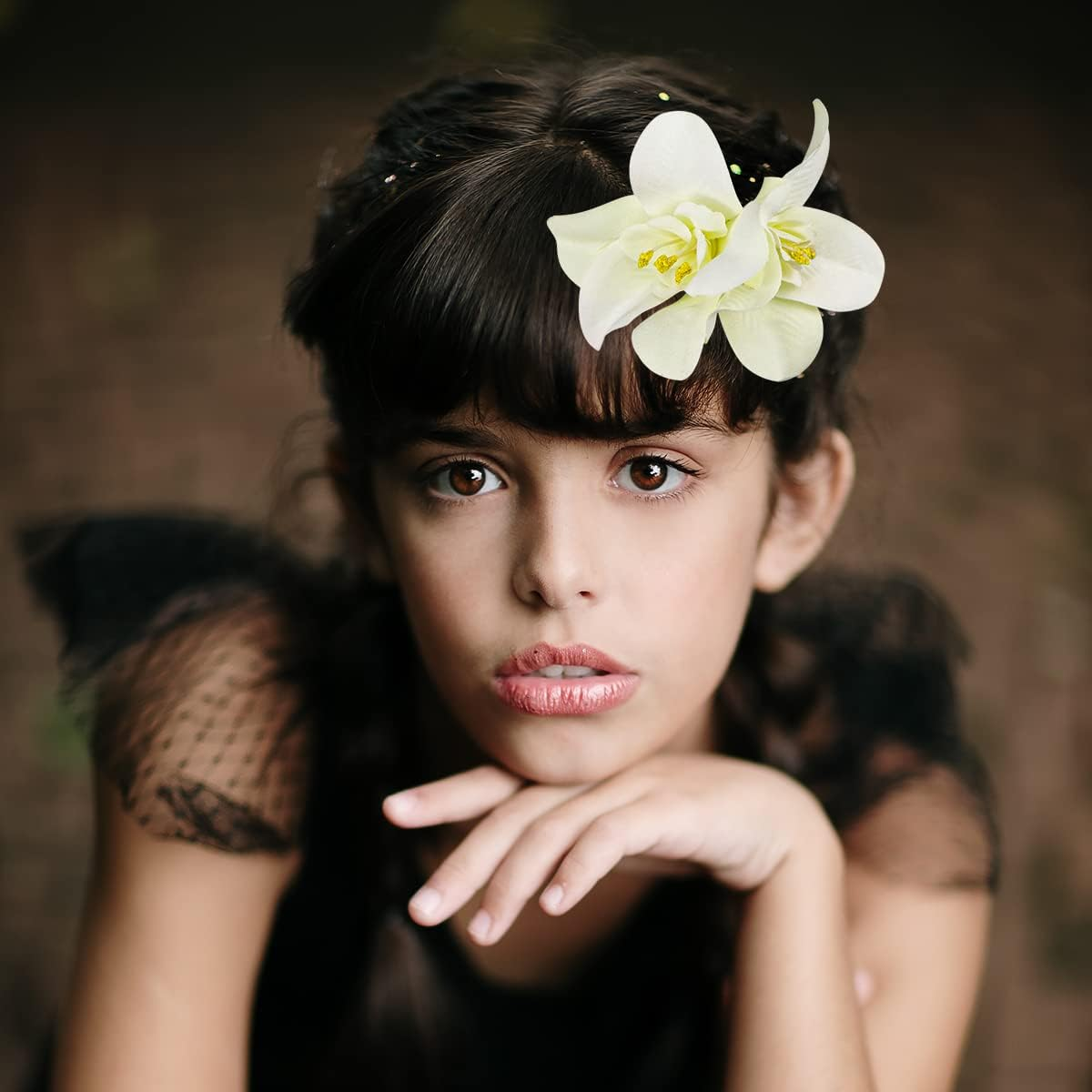 FERCAISH 6Pcs Flower Hairpin, Artificial Tropical Hair Clip for Seaside Holiday, Bridal Accessories, 3 Colors Hawaiian Orchid Hairpin for Women and Girls image number 5