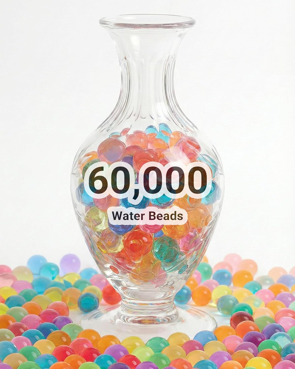 Top G 45000 Clear Water Gel Beads, Great for Vase Filler,Wedding Centerpiece, Floating Candles, Plants, Floral Arrangements, Christmas Decoration (1.5-2Mm)