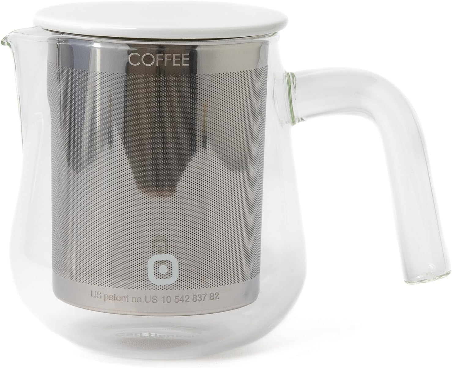 ARCA X-Tract Brew Coffee Continuous Filter 0.5 L with Clear Handle - Coffee Maker for 2-3 Cups - Coffee Brewing Jug Made of Glass with Stainless Steel Filter No Filter Paper Required image number 1