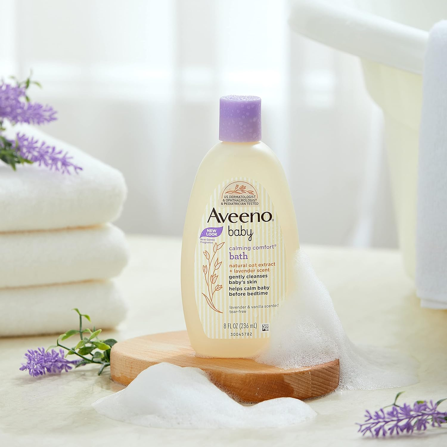 Aveeno Baby Calming Comfort Lavender and Vanilla Scented Sensitive Bath Wash 236Ml | Suitable for a Baby'S Delicate Skin| Soap & Tear Free|