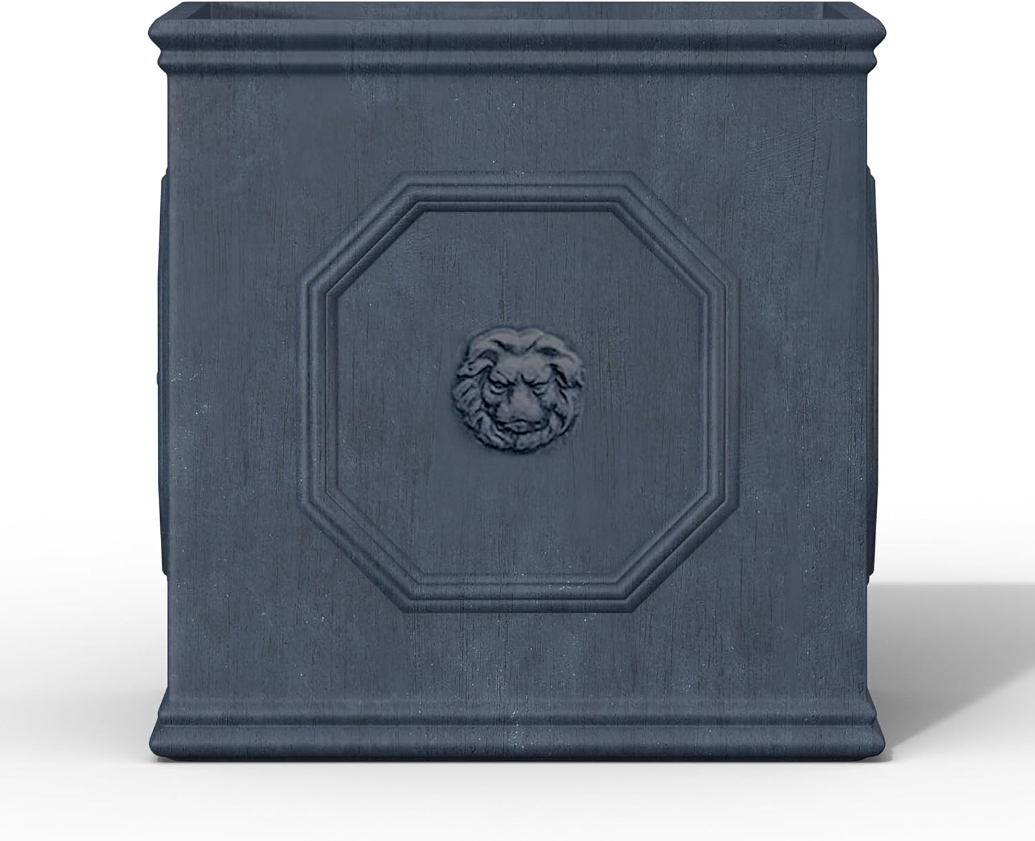 Kante RF0172B-C80451 Lightweight Classic Square English Style Lion Head Planter, Antique Gray