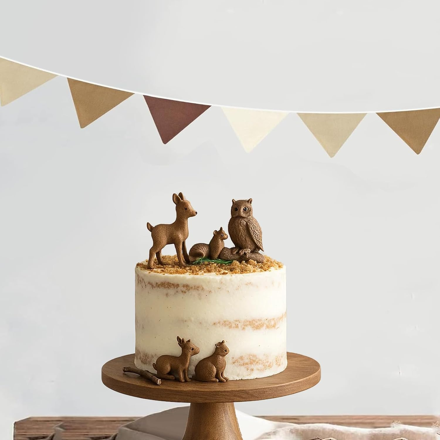 Tzylomirx Pennant Banner, Boho Style Fabric Triangle Banners for Versatile Party Decorations like Wedding, Baby Shower, and Nursery Room Decor, Brown image number 4