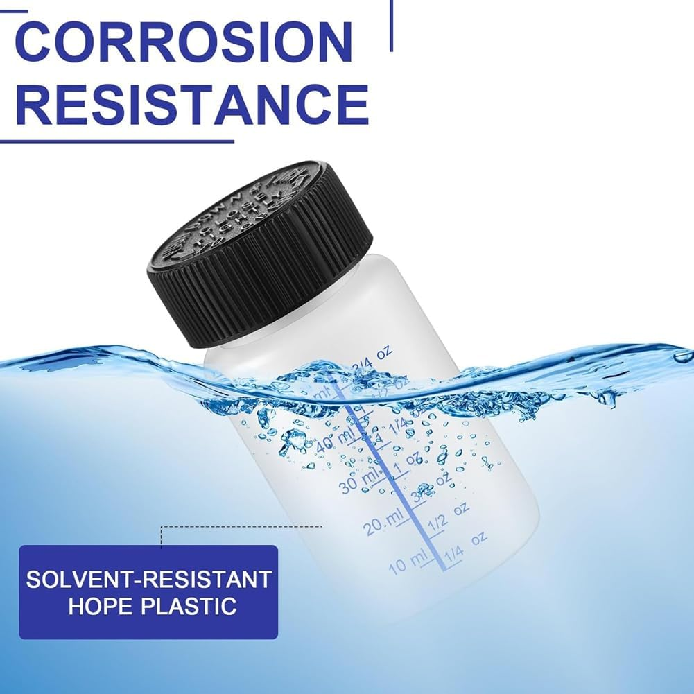 120Pcs Touch up Paint Bottles with Applicator Brush and Lids 2 Oz and 1 Oz Liquid Capacity Plastic for Fixing Wall Stone