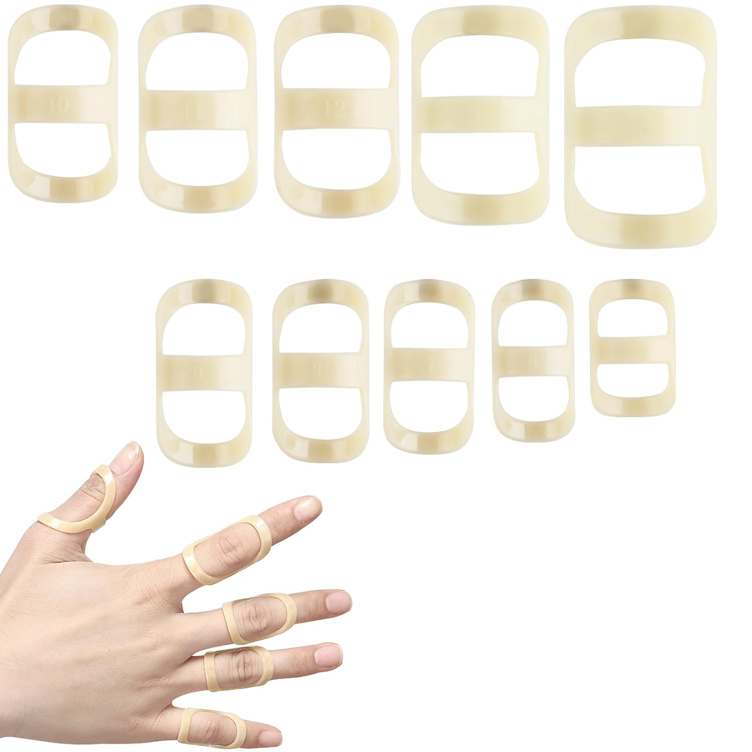 KEWAYO10 Pcs Finger Splint for Arthritis, Trigger Finger,Mallet Fingers - Trigger Finger Splints for Thumb, Index, Middle, Pinky and Ring Finger Comfortable Support and Protection (Sizes 5-14) image number 5