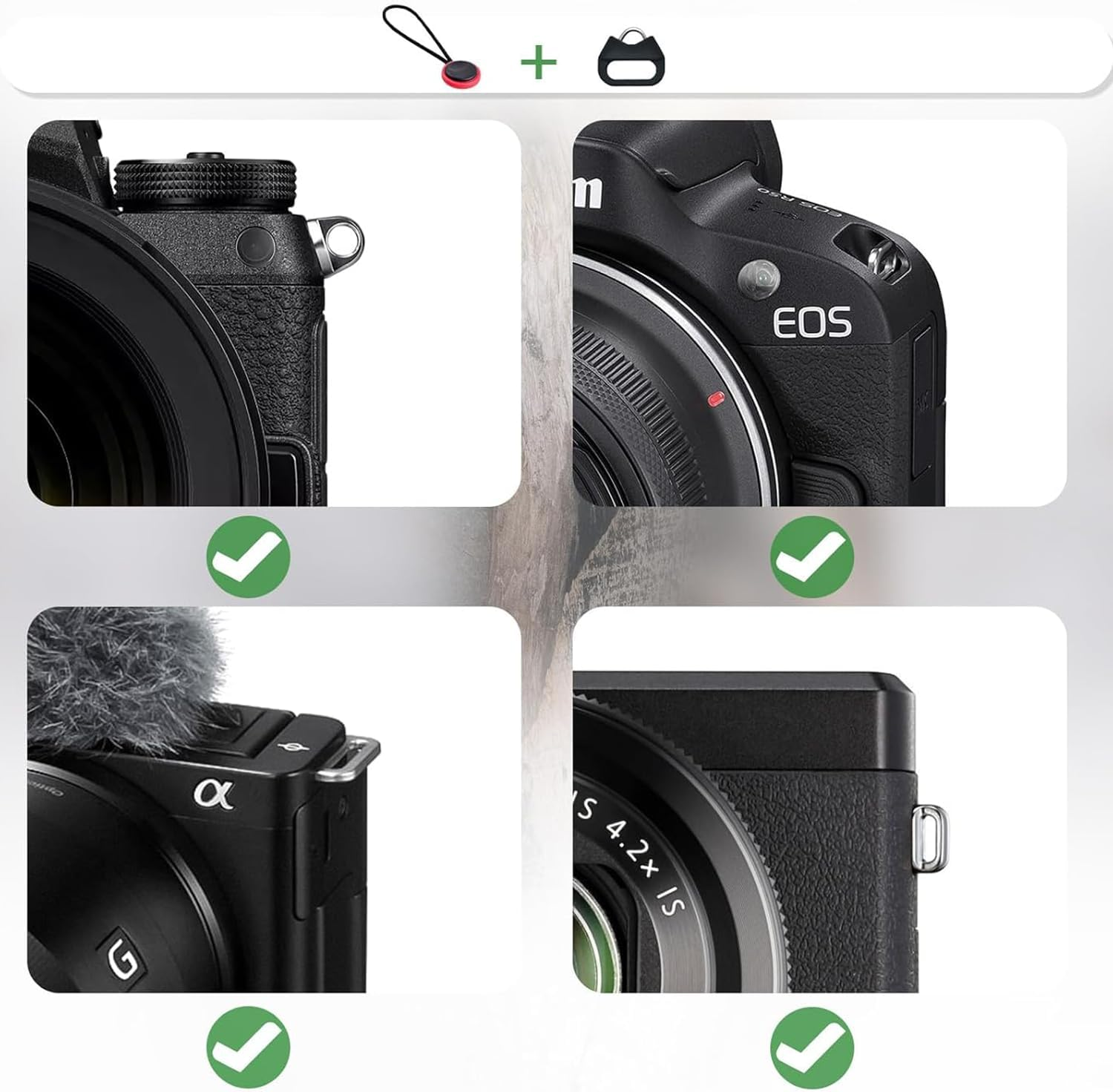 Viojrlly Camera Hand Strap, Camera Strap, Climbing Rope, Camera Shoulder Strap with Quick Release System, Carry Strap for Compact Digital Camera, SLR DSLR Camera, Digital or Mirrorless Camera (Green image number 2