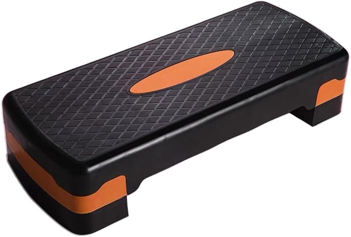 AIMALL Plastic Adjustable Aerobic Stepper, Non-Slip Surface, Dual Height Settings, 26.77" X 11.02" X 5.9", Rhythm Exercise Fitness Stepper, Blue, Green, Orange
