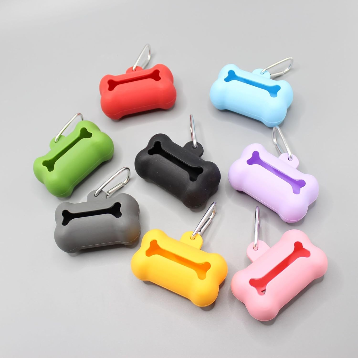 Fokmuaex 1Pcs Silicone Bone Shaped Dog Poop Bag Dispenser Holder for Outdoor Adventures, Outings & Daily Walks image number 1