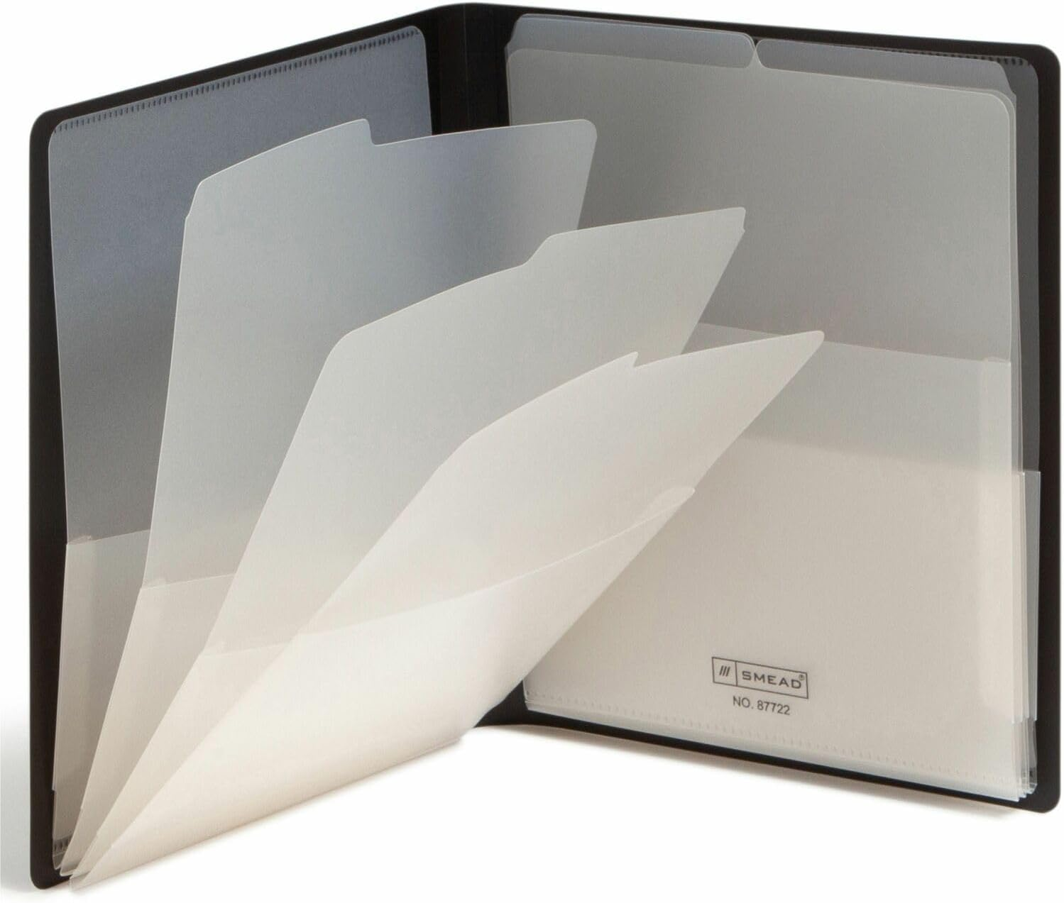 Smead Organized up Multi Pocket Organizer, Eight Pockets, Letter Size, Black (87722)