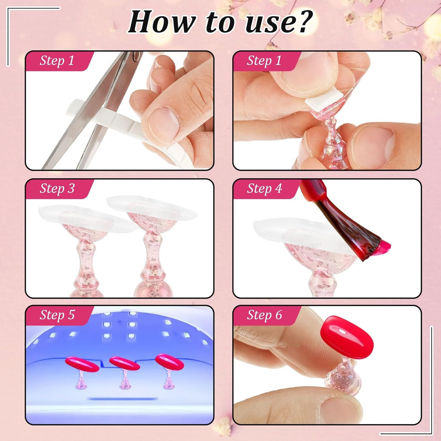 ZFLYCANP 3 Pcs Nail Stand, Nail Stand for Press on Painting Displaying, Nail Tip Holder for Home and Salon