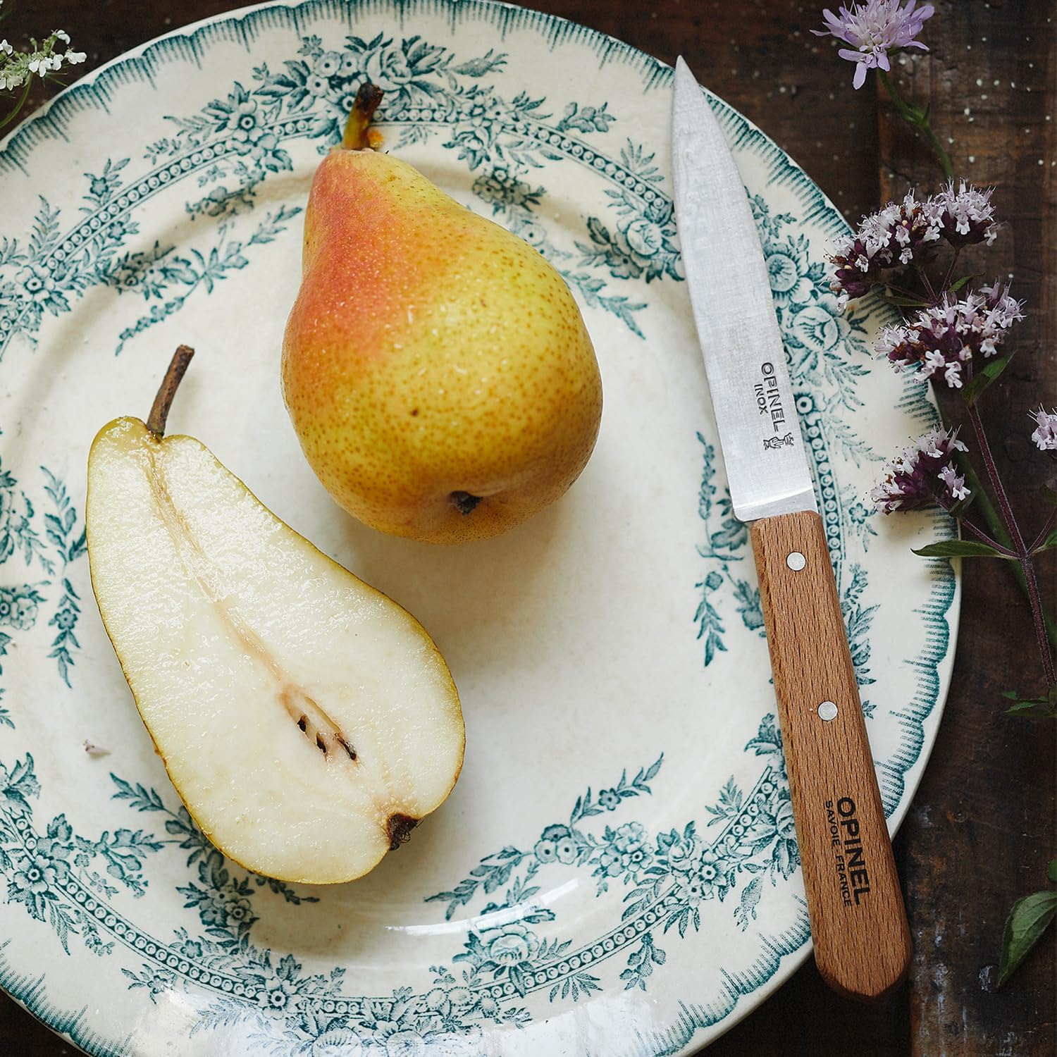 Opinel 112 "Les Essentiels Natural Varnished Beechwood Handle Kitchen Knives - Multicolour image number 3