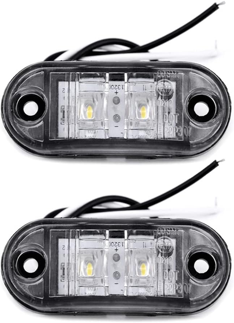 2X Side Marker Clearance 12V LED Lights Cool White Indicators Trailer Caravan RV image number 3