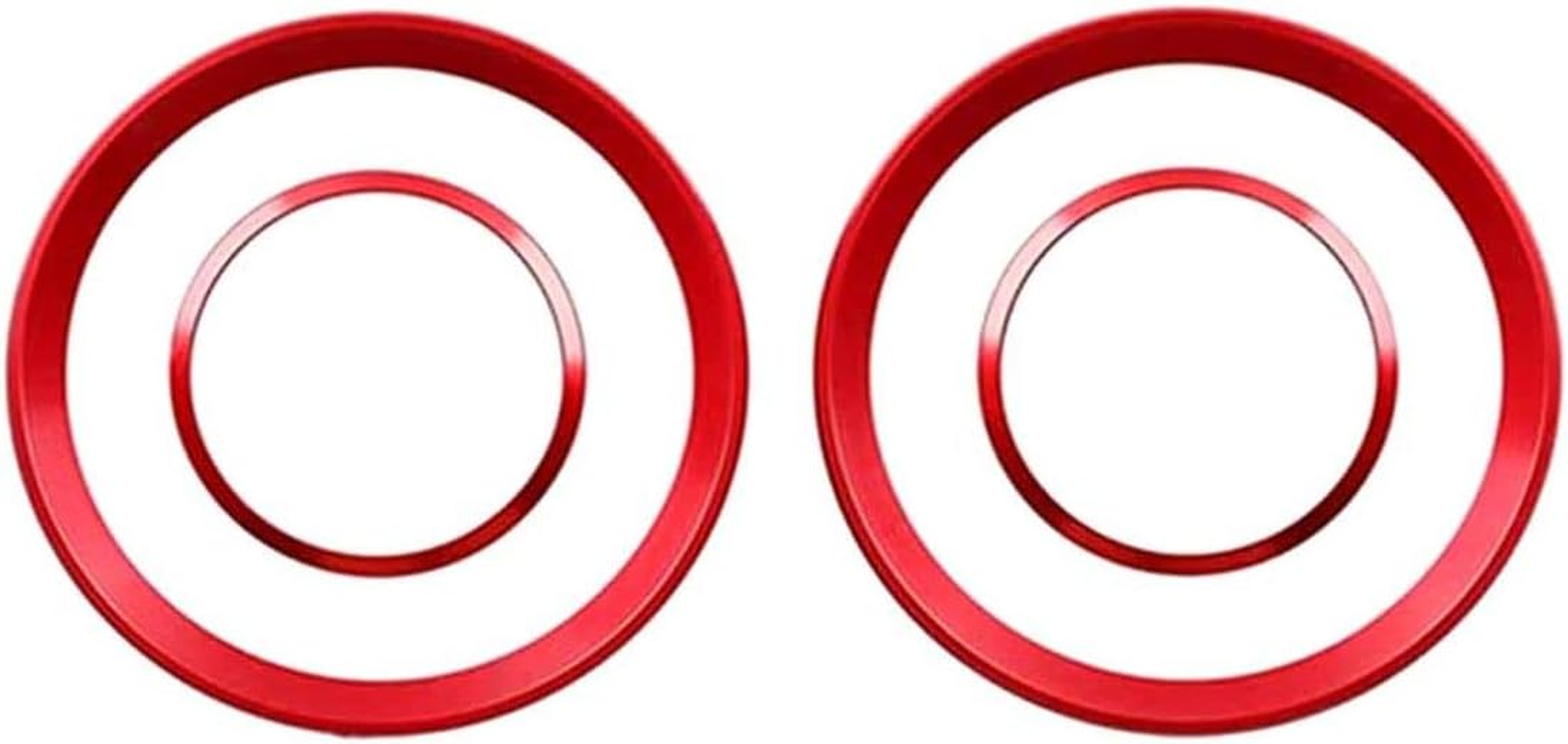 Car Interior Modification Accessories Fit for Alfa Romeo Giulia Stelvio 2015-2023 Aluminum Alloy Upgrade Decoration Accessories (Red, Rear Vent Decoration Ring 4Pc / Set)