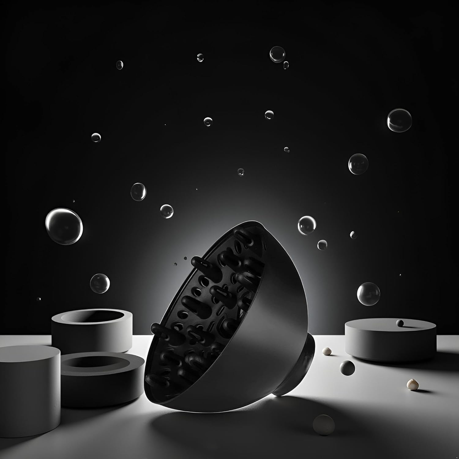 Black Universal Hair Diffuser Adaptable for Blow Dryers for Curly, Diffuser for Curly Hair and Natural Wavy ﻿ image number 1