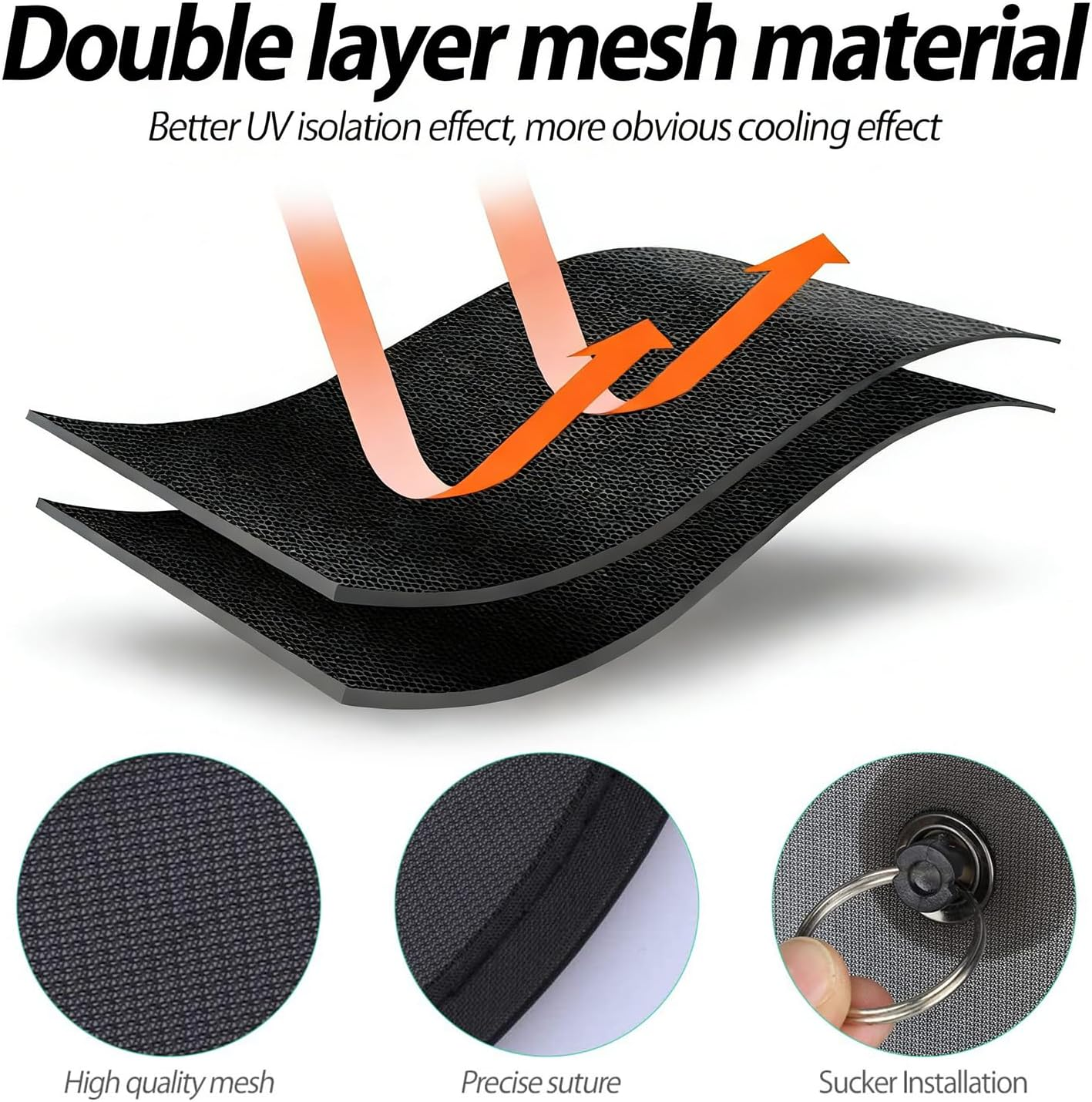 2PCS Car Window Shades for Baby, Car Sun Shade for Baby, Breathable Car Window Shade Screen, Sun Shades for Car Windows UV Protection for Kids and Infants image number 5