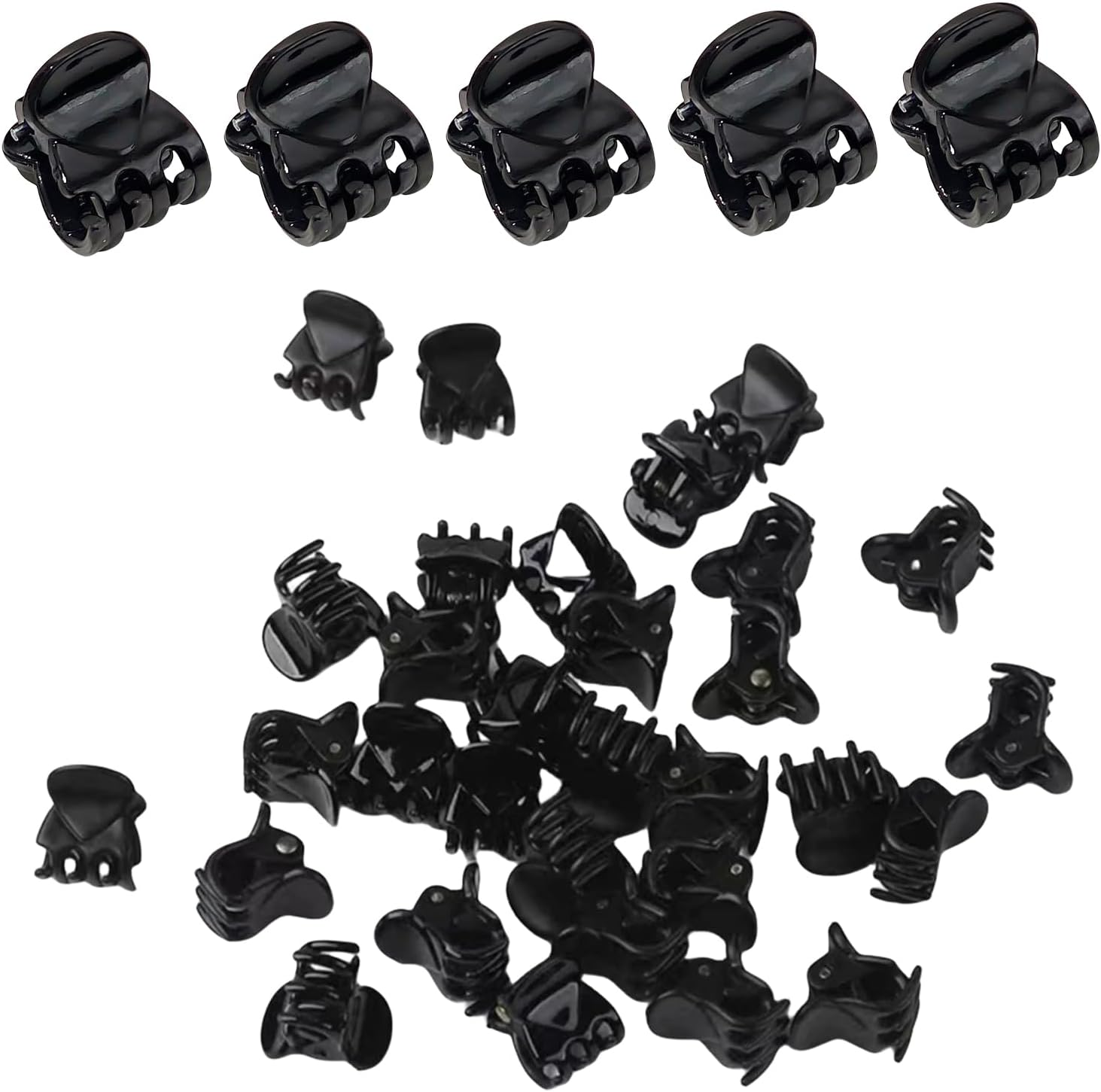Pack of 50 Small Hair Clips, Mini Hair Clips, Black Plastic, Hair Clips Women, Hair Clips, Girls, Hair Clip, Small, Claw Clips, Non-Slip Handle, Jaw Clips, Hair Claw Clip for Hair Accessories image number 3