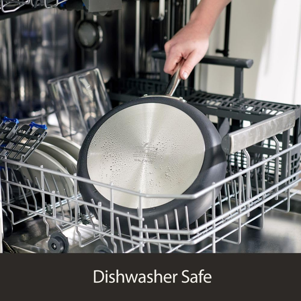 All-Clad HA1 Hard Anodized Nonstick Everyday Pan 12 Inch Induction Oven Broiler Safe 500F, Lid Safe 350F Pots and Pans, Cookware Black image number 4