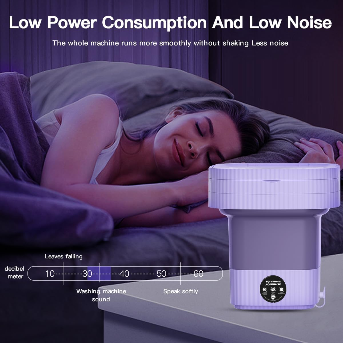 Portable Washing Machine,Mini Washer 10L High Capacity with 3 Modes Deep Cleaning for Baby Clothes,Underwear or Small Items,Foldable Washer for Apartment,Camping,Rv Travel Laundry-Gift Choice(Purple) image number 6